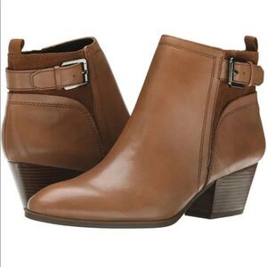 (Z3) Franco Sarto Women's Boots 6 M L-GARDA Brown Suede Leather Ankle Boots with